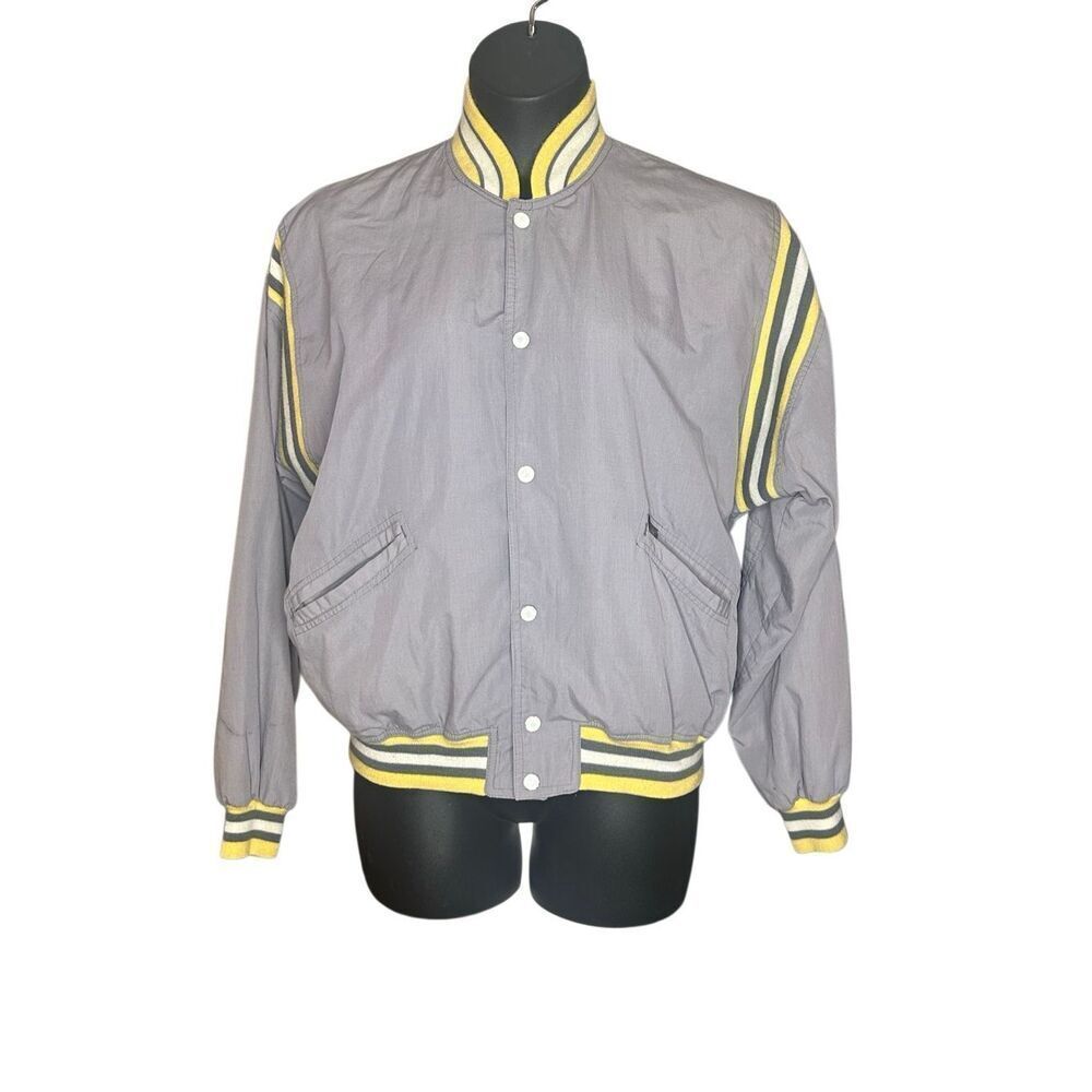 Sasson Men's Gray Long Sleeve Snap  Bomber Jacket Size Medium